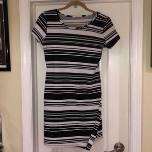 Black and white stripped dress